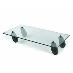 FONTANA ARTE table basse rectangulaire à Roues TAVOLO CON RUOTE