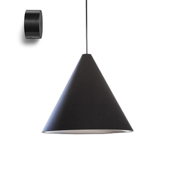 FLOS lampe à suspension STRING LIGHT CÔNE 12 mètres avec rosace au mur NOIR