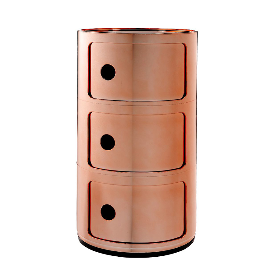 KARTELL table de chevet COMPONIBILI à trois éléments MÉTALLISÉS PRECIOUS COLLECTION