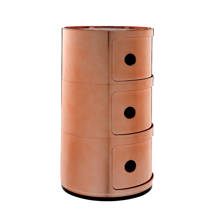 KARTELL table de chevet COMPONIBILI à trois éléments MÉTALLISÉS PRECIOUS COLLECTION