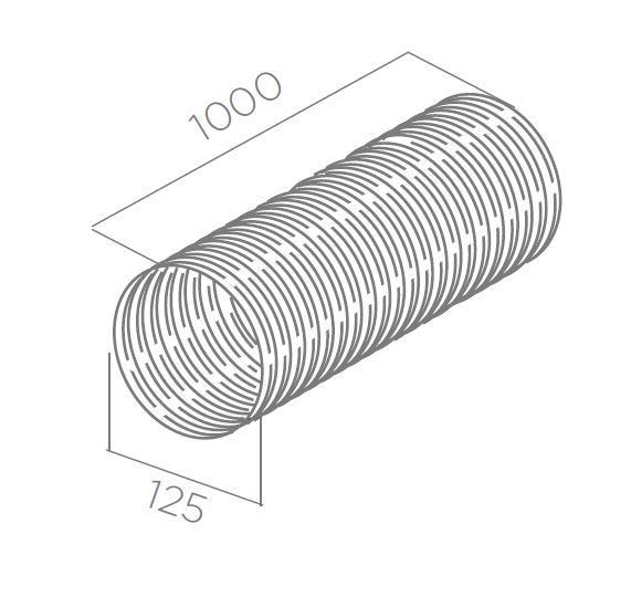 ELICA tube rond souple 125x1000mm 1052N