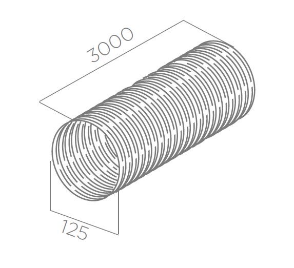 ELICA tube rond souple 125x3000mm 1052W