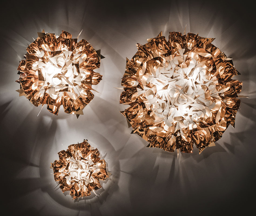 SLAMP lampe murale applique lampe au plafond plafonnier VELI LARGE COPPER