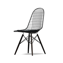 VITRA chaise avec piètement noir et coussin Wire Chair DKW-5