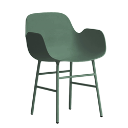 NORMANN COPENHAGEN fauteuil FORM ARMCHAIR avec piètement en acier verni