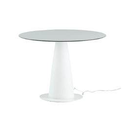 SLIDE petite table lumineux avec plateau rond HOPLÀ