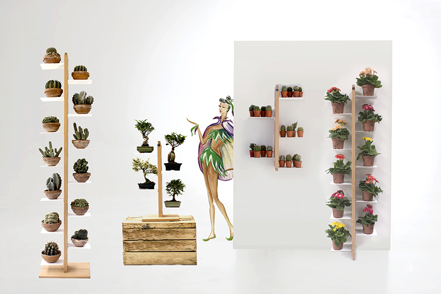 LE ZIE DI MILANO porte-plantes sur pied fixé au mur ZIA FLORA