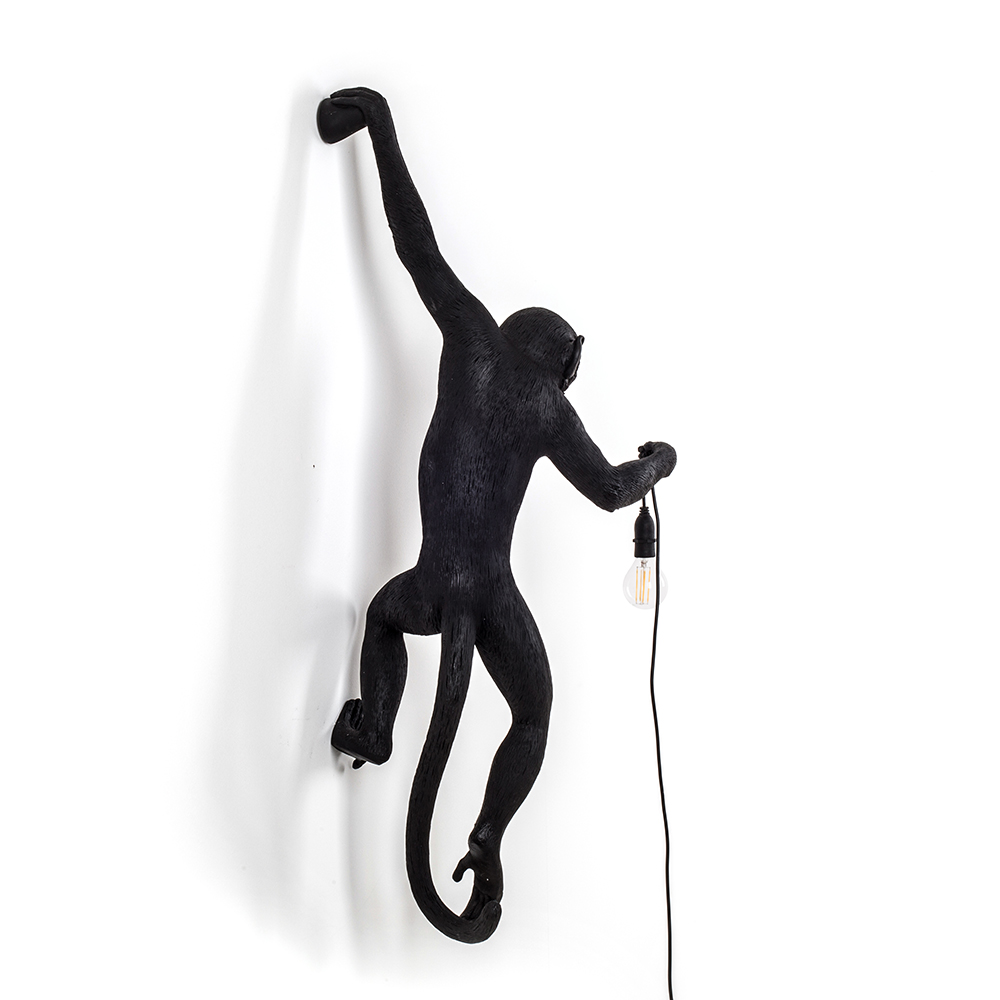 SELETTI lampe murale applique MONKEY LAMP à LED BLACK EDITION