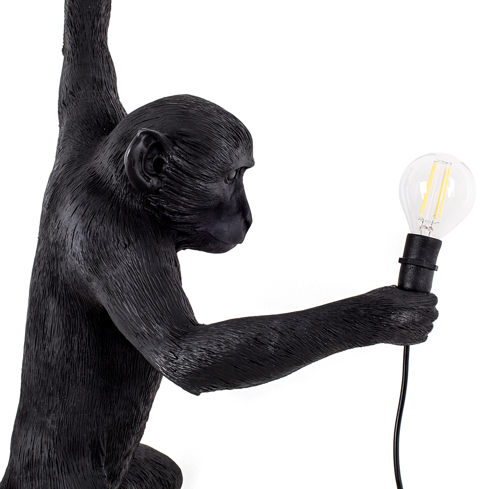 SELETTI lampe murale applique MONKEY LAMP à LED BLACK EDITION