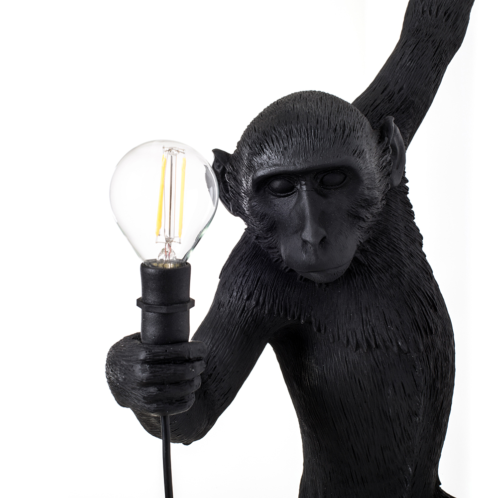 SELETTI lampe murale applique MONKEY LAMP à LED BLACK EDITION