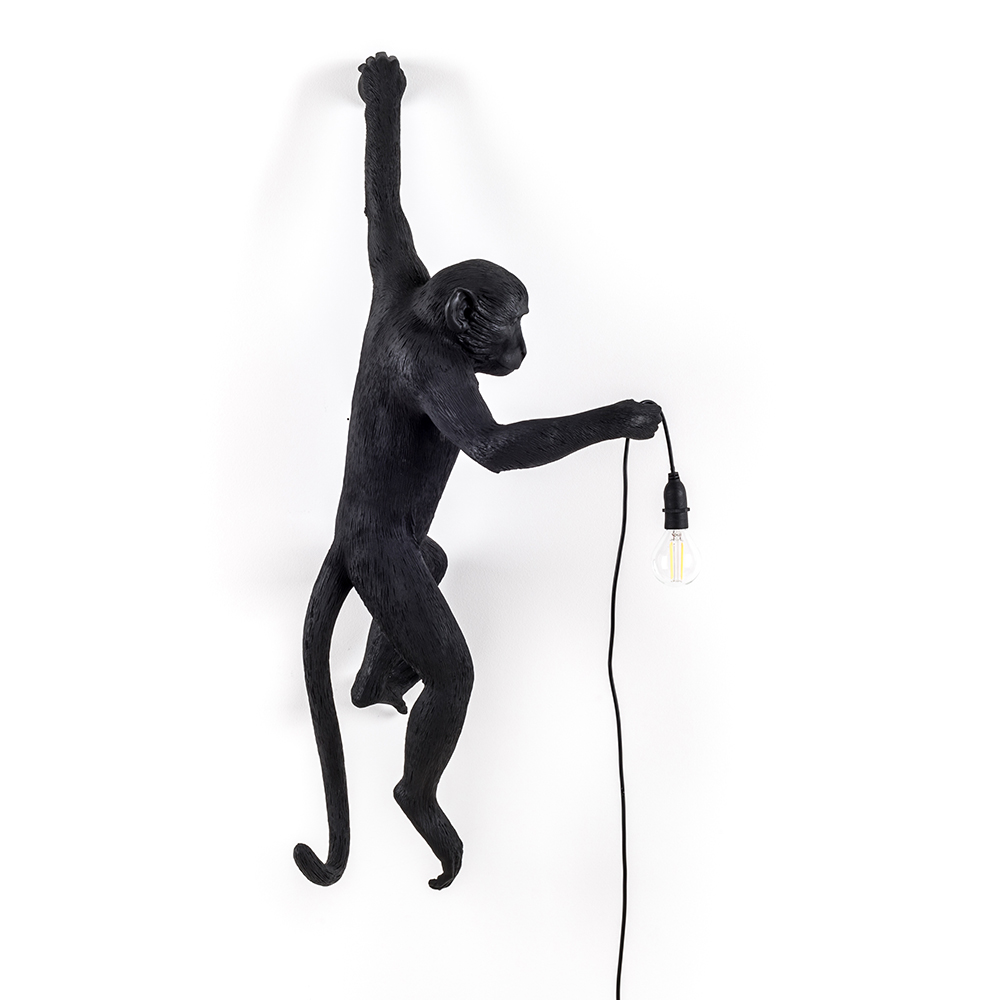 SELETTI lampe murale applique MONKEY LAMP à LED BLACK EDITION