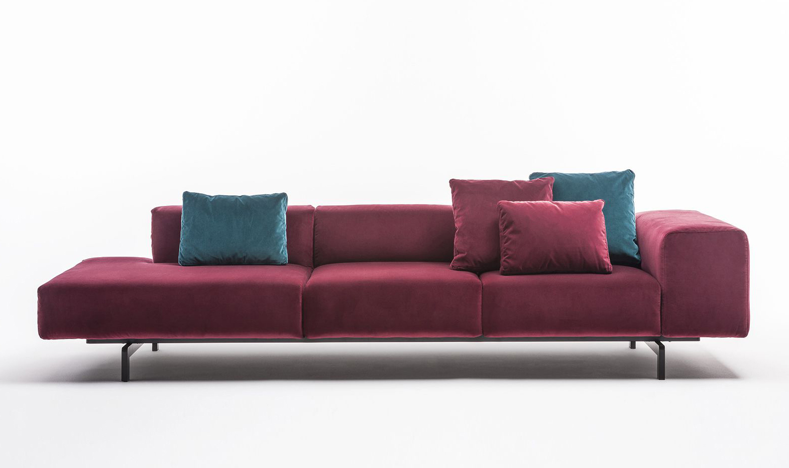 KARTELL canapé côté gauche à 3 places LARGO VELLUTO