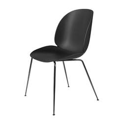 GUBI set de 4 chaises BEETLE DINING CHAIR base chrome noir