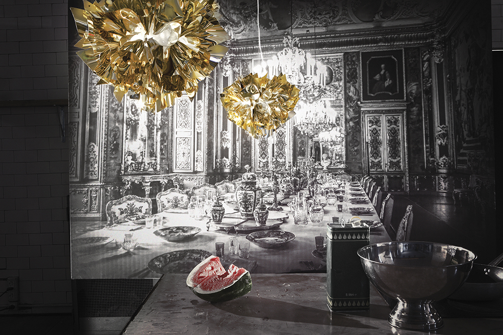 SLAMP lampe à suspension VELI SUSPENSION LARGE GOLD