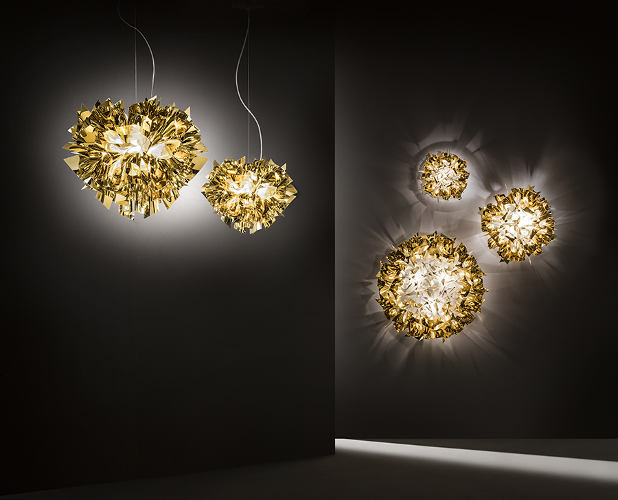 SLAMP lampe à suspension VELI SUSPENSION LARGE GOLD