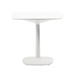 KARTELL table MULTIPLO avec plateau carré 99 cm arrondie et grande base carrée