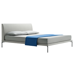 ZANOTTA lit deux personnes TALAMO avec pieds noir pour matelas 200 x 200 cm