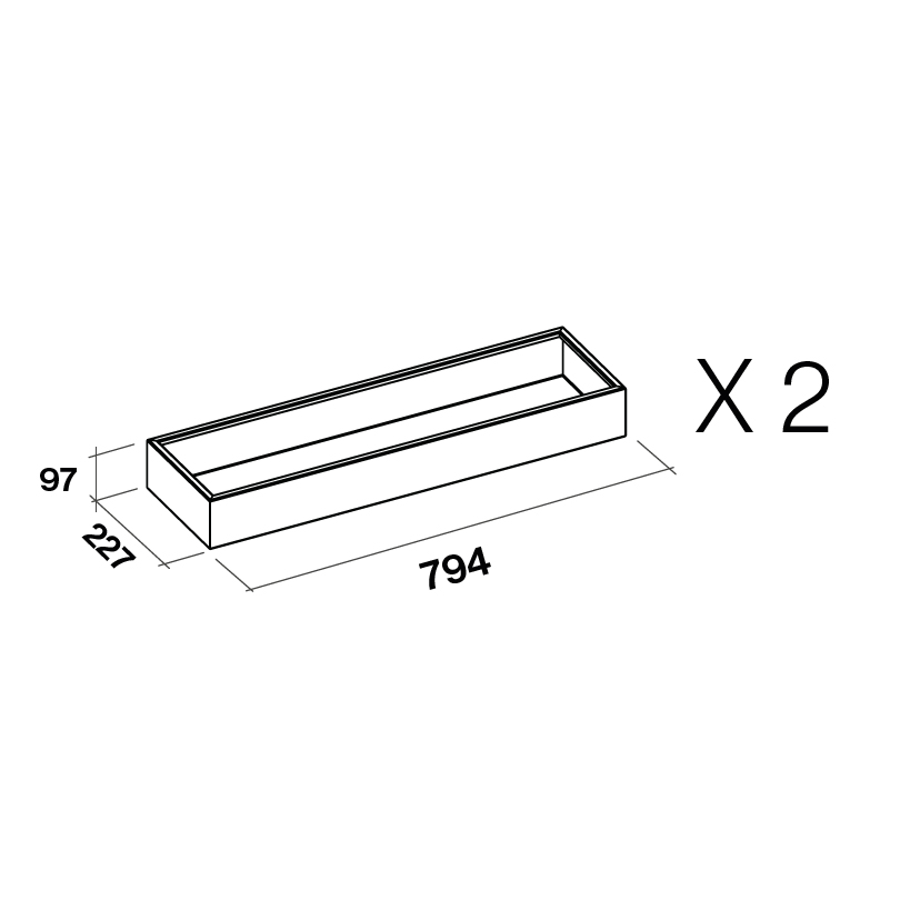 FALMEC kit de 2 plateaux pour la hotte à îlot SPAZIO 180 cm KACL.744#IF