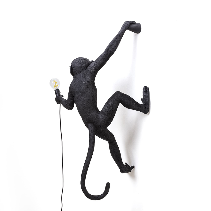SELETTI lampe murale applique MONKEY LAMP à LED BLACK EDITION