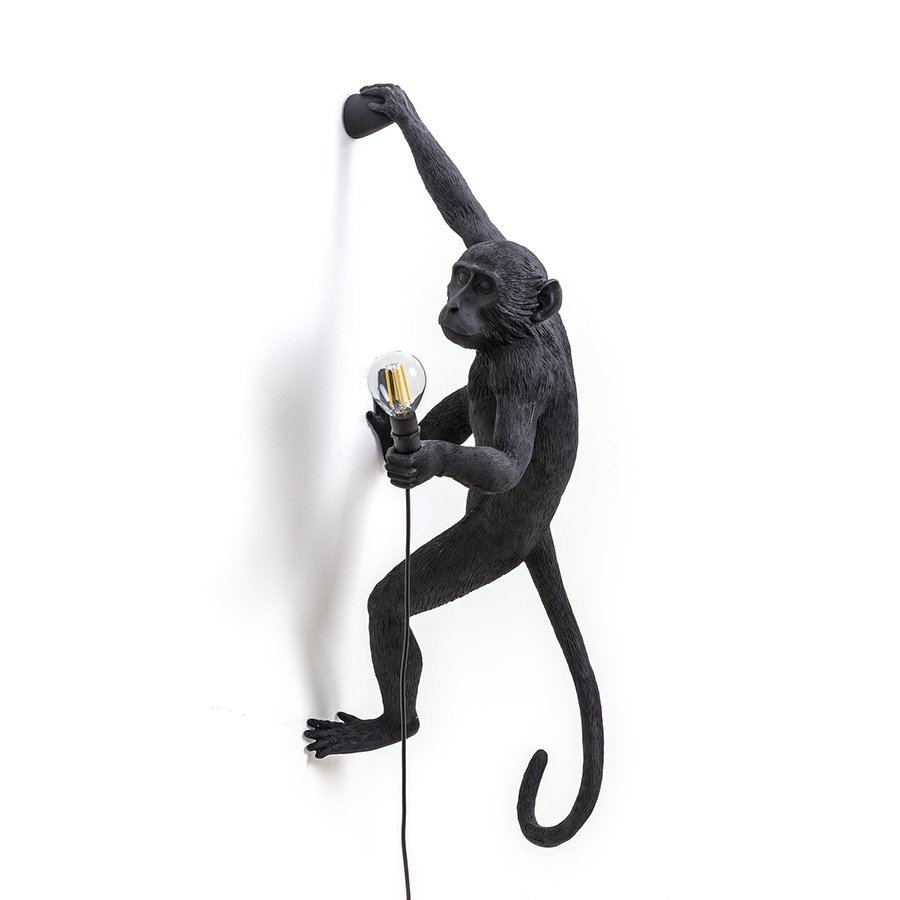 SELETTI lampe murale applique MONKEY LAMP à LED BLACK EDITION