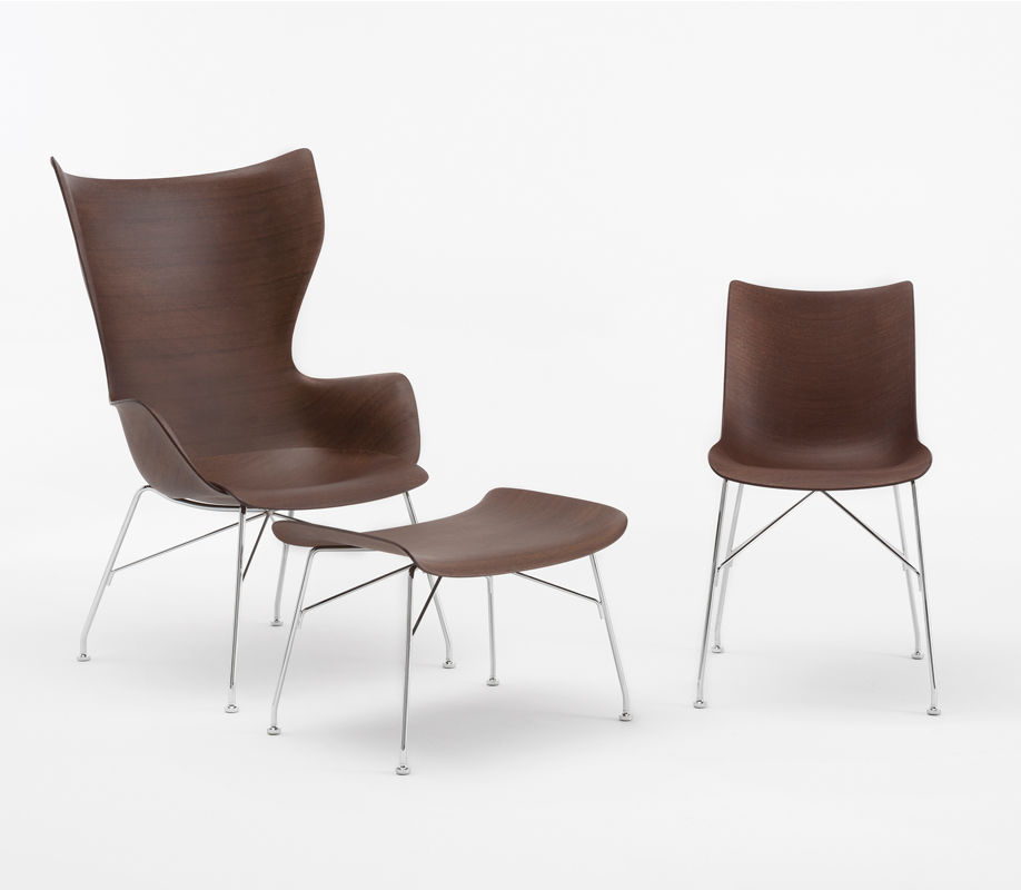 KARTELL fauteuil K/WOOD avec le pouf S/WOOD SMART WOOD