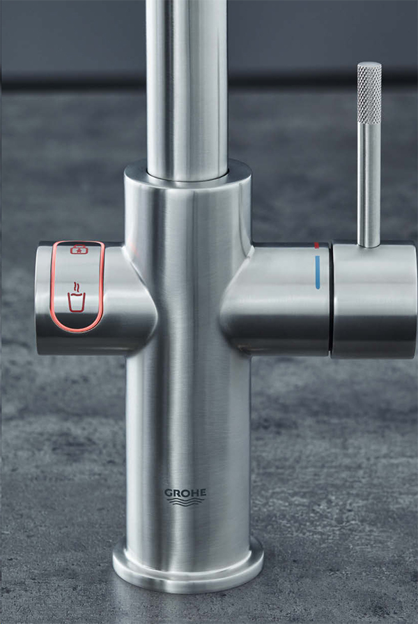 GROHE mitigeur monocommande à "C" RED DUO avec chaudière pour eau bouillante instantanée