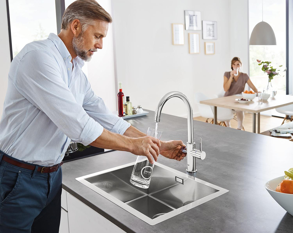 GROHE mitigeur monocommande à "L" BLUE HOME avec système pour 3 types d'eau