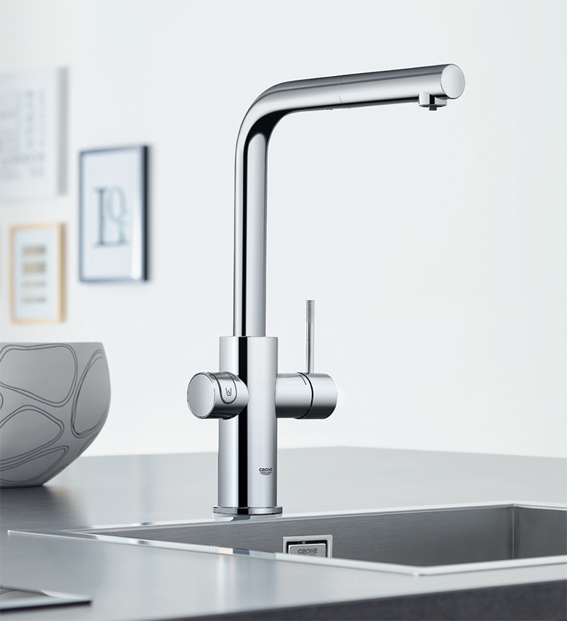 GROHE mitigeur monocommande à "L" BLUE HOME avec système pour 3 types d'eau