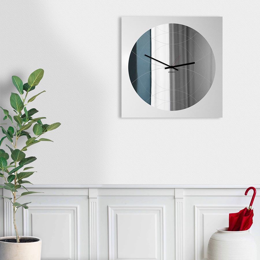 dESIGNoBJECT horloge murale avec mirror ronde NARCISO