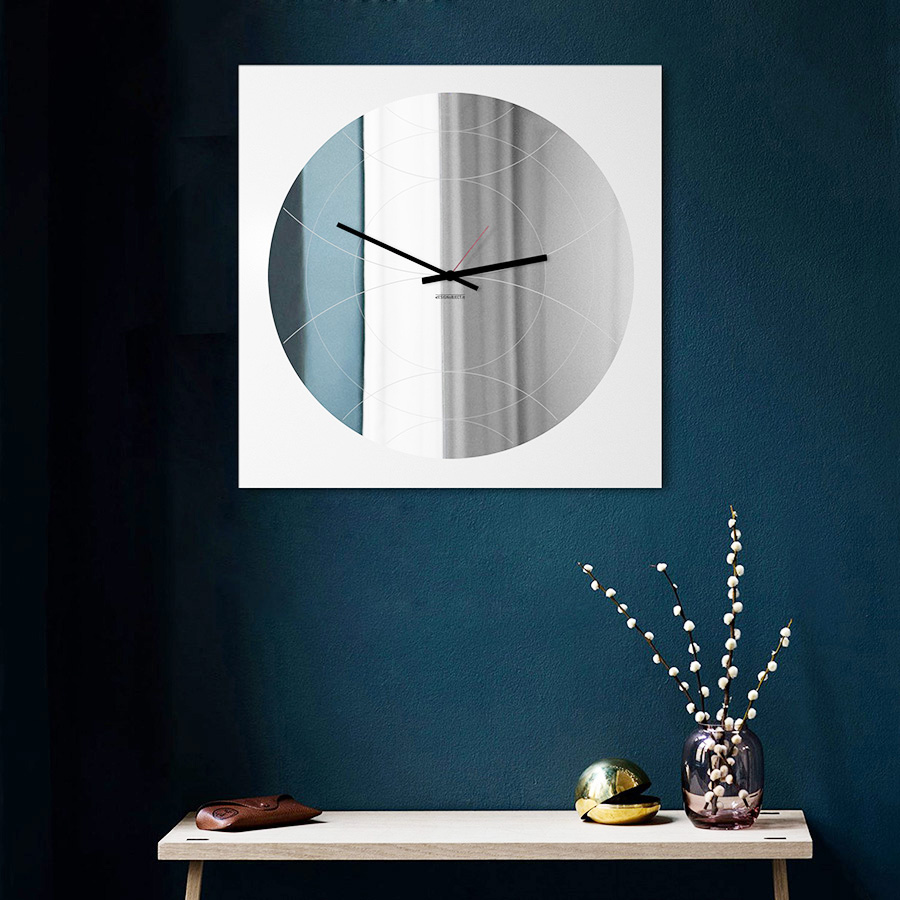 dESIGNoBJECT horloge murale avec mirror ronde NARCISO