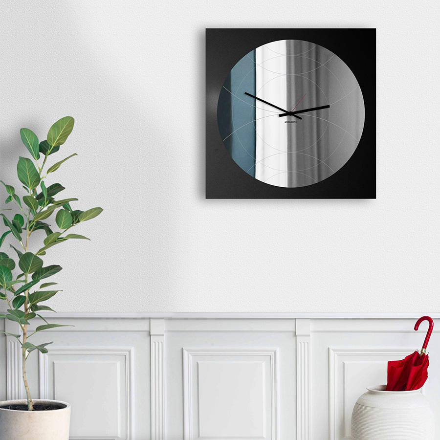dESIGNoBJECT horloge murale avec mirror ronde NARCISO