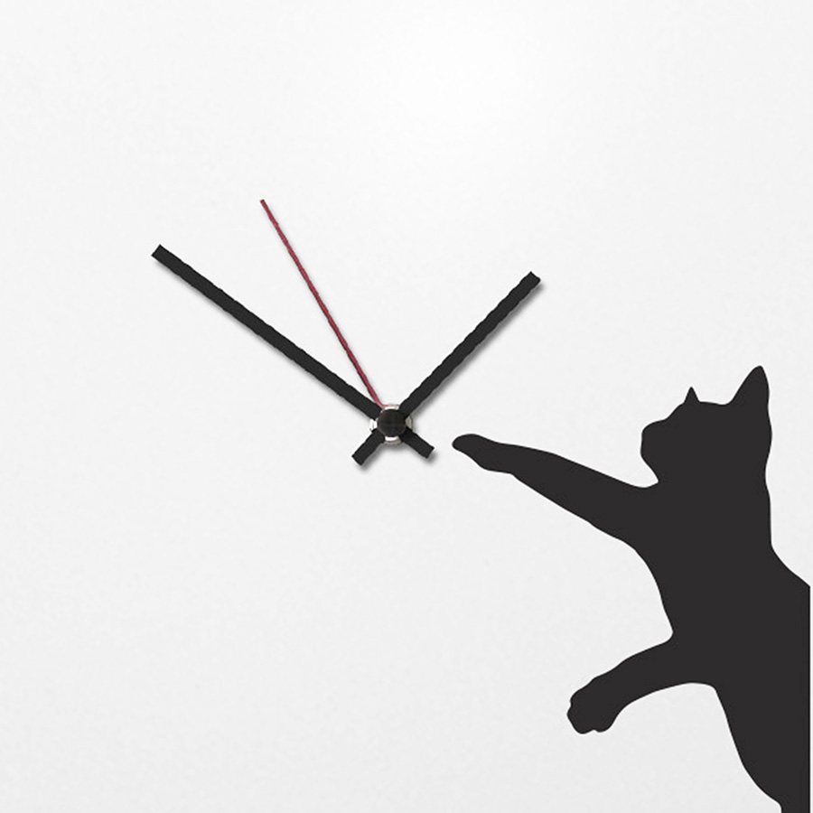 dESIGNoBJECT horloge murale CAT CLOCK