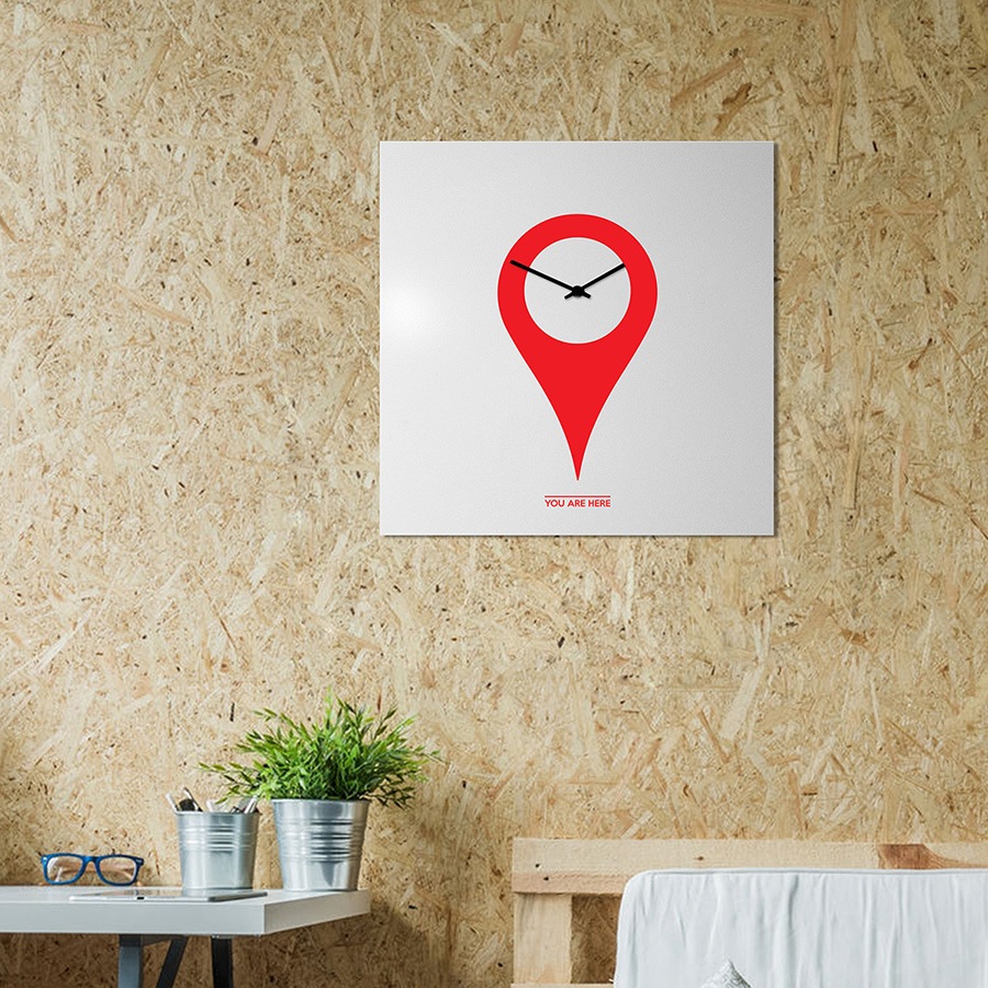 dESIGNoBJECT horloge murale YOU ARE HERE