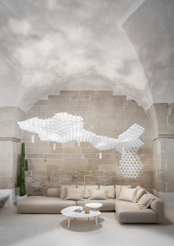 SLAMP lampe à suspension NUVEM composition de 2 modules blancs