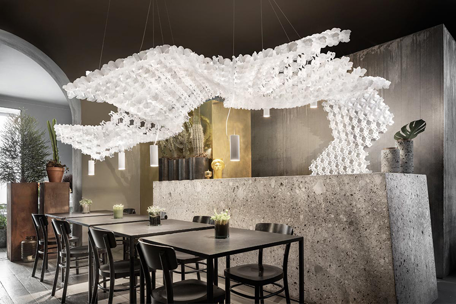 SLAMP lampe à suspension NUVEM composition de 2 modules blancs