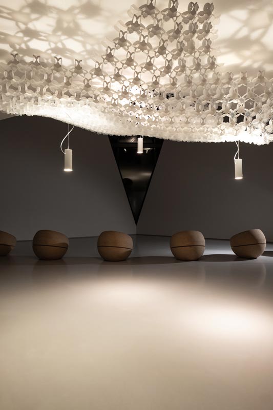 SLAMP lampe à suspension NUVEM composition de 2 modules blancs