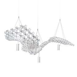 SLAMP lampe à suspension NUVEM composition de 3 modules blancs