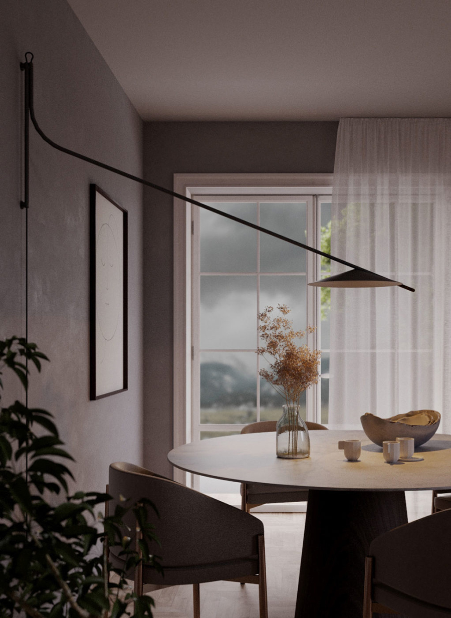 PENTA LIGHT lampe murale GLIFO avec le câble et touch dimmer