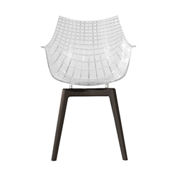 DRIADE fauteuil avec la base en bois MERIDIANA