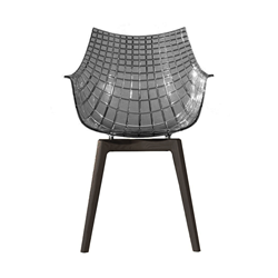 DRIADE fauteuil avec la base en bois MERIDIANA