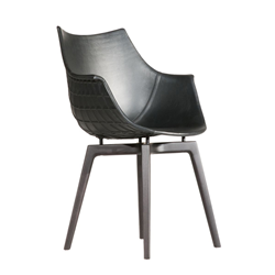 DRIADE fauteuil avec la base en bois MERIDIANA