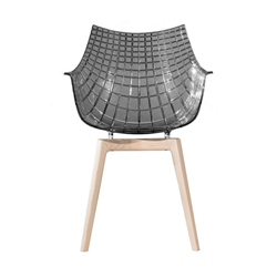 DRIADE fauteuil avec la base en bois MERIDIANA
