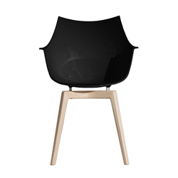 DRIADE fauteuil avec la base en bois MERIDIANA