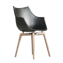 DRIADE fauteuil avec la base en bois MERIDIANA