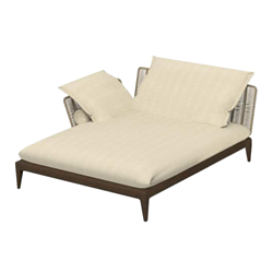 TALENTI canapé chaise longue droit d'extérieur CRUISE TEAK Collection Icon