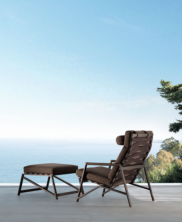 TALENTI pouf repose-pied d'extérieur COTTAGE Collection Icon