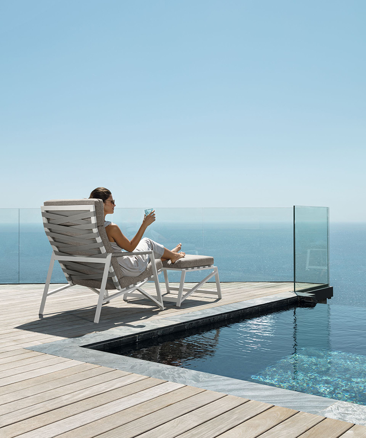 TALENTI pouf repose-pied d'extérieur COTTAGE Collection Icon