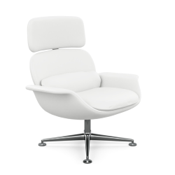 KNOLL fauteuil pivotant KN02 en cuir avec dossier haut inclinable