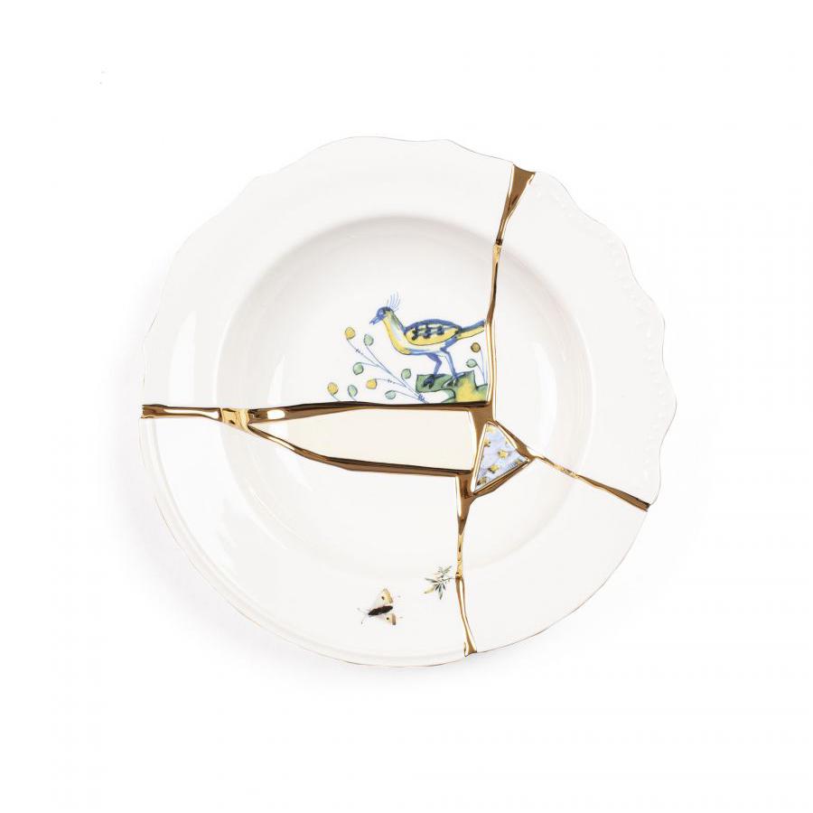 SELETTI set de 6 assiettes bols de soupe KINTSUGI