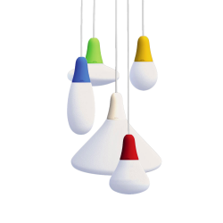 MARTINELLI LUCE set de 5 lampes à suspension CIULIFRULI version à cluster